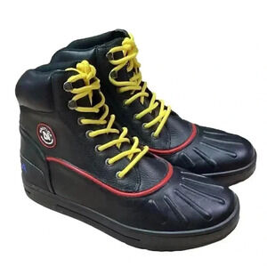 Nautica Padden Mens 10 Waterproof Insulated Lace Up Duck Boots Black Vegan NEW